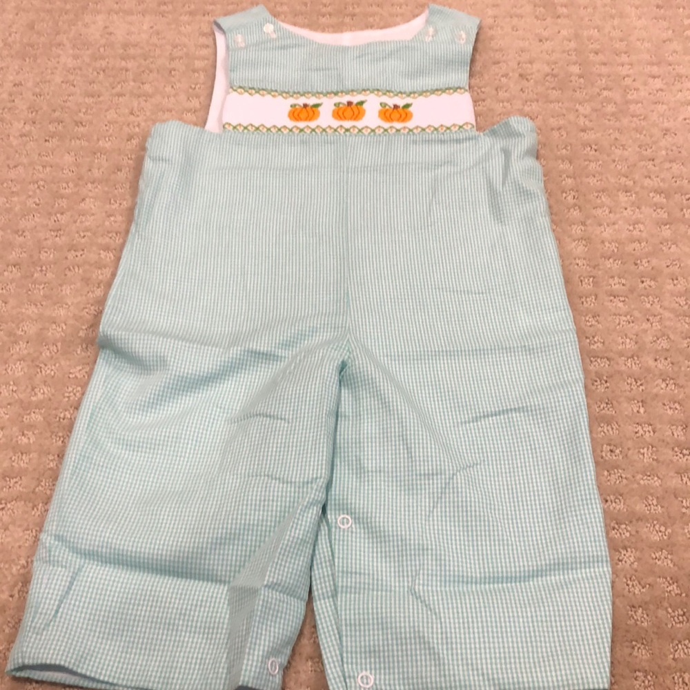 Classic Whimsy Pumpkin Smocked Longall 24M